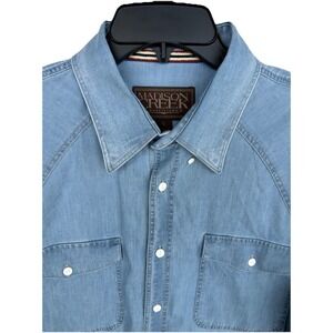 Madison‎ Creek Button Down Shirt Men's Size Large Blue Chambray Layering